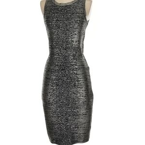 Michael Kors Black and Silver Midi Dress